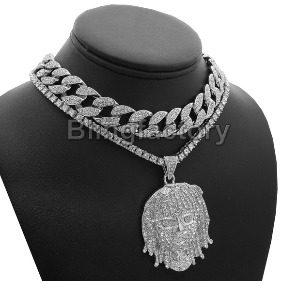 Lil Pump Portrait pendant & 18 Silver Lil Pump Portrait 18\